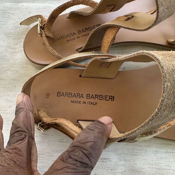 BARBARA BARBIERI Italian Leather Sandals 10 - Picture 2 of 6